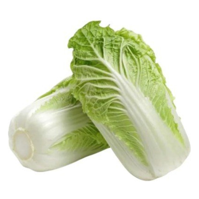 Mini Napa from Produce First — Small Chinese cabbage with green outer leaf and a closed white centre